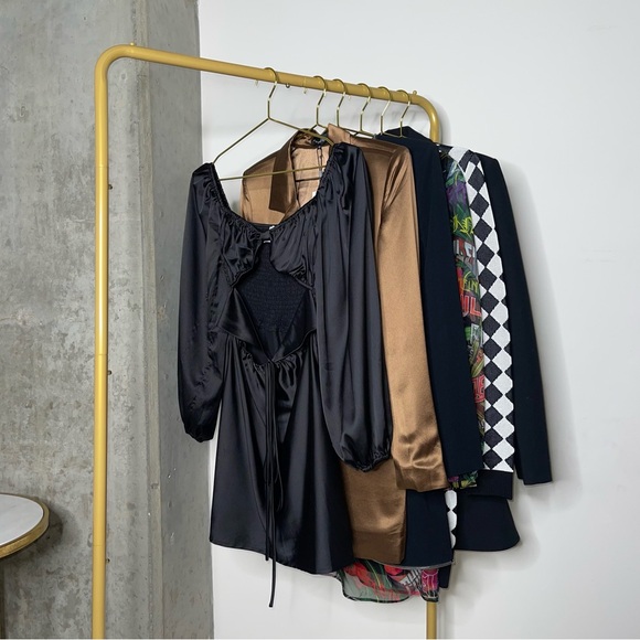 Princess Polly Nakita Long Sleeve Mini Satin Cutout Dress in Black - Picture 8 of 17